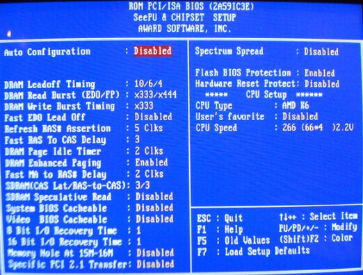 CPU chipset setup