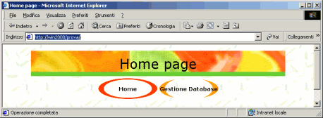 Pagina web con risultato