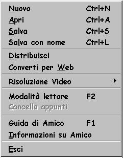 Il menu del pulsante File