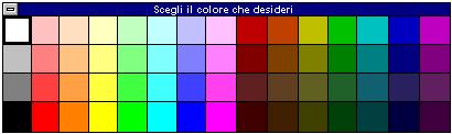 Finestra per la scelta dei colori