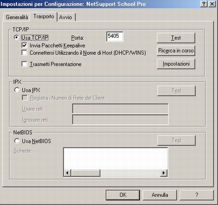 Configurazione del programma