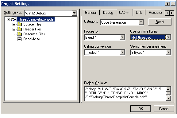 Project settings