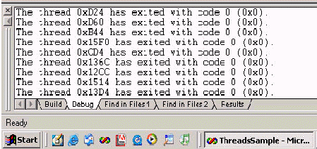 Schermata debug